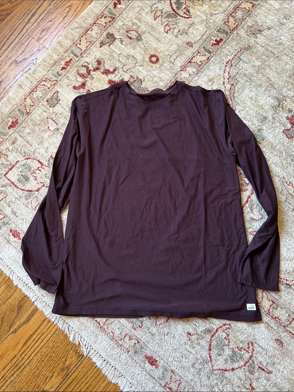 Vuori Men's Strato Tech and Long-Sleeve Brown Crewneck Shirt -